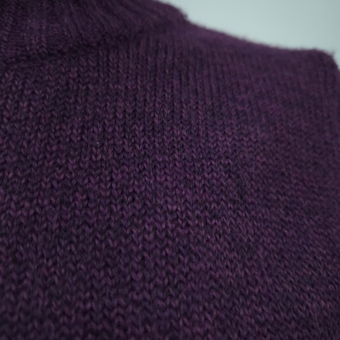 LOZERE 울혼방 퍼플 하이넥 집업 니트 가디건  상품이미지7