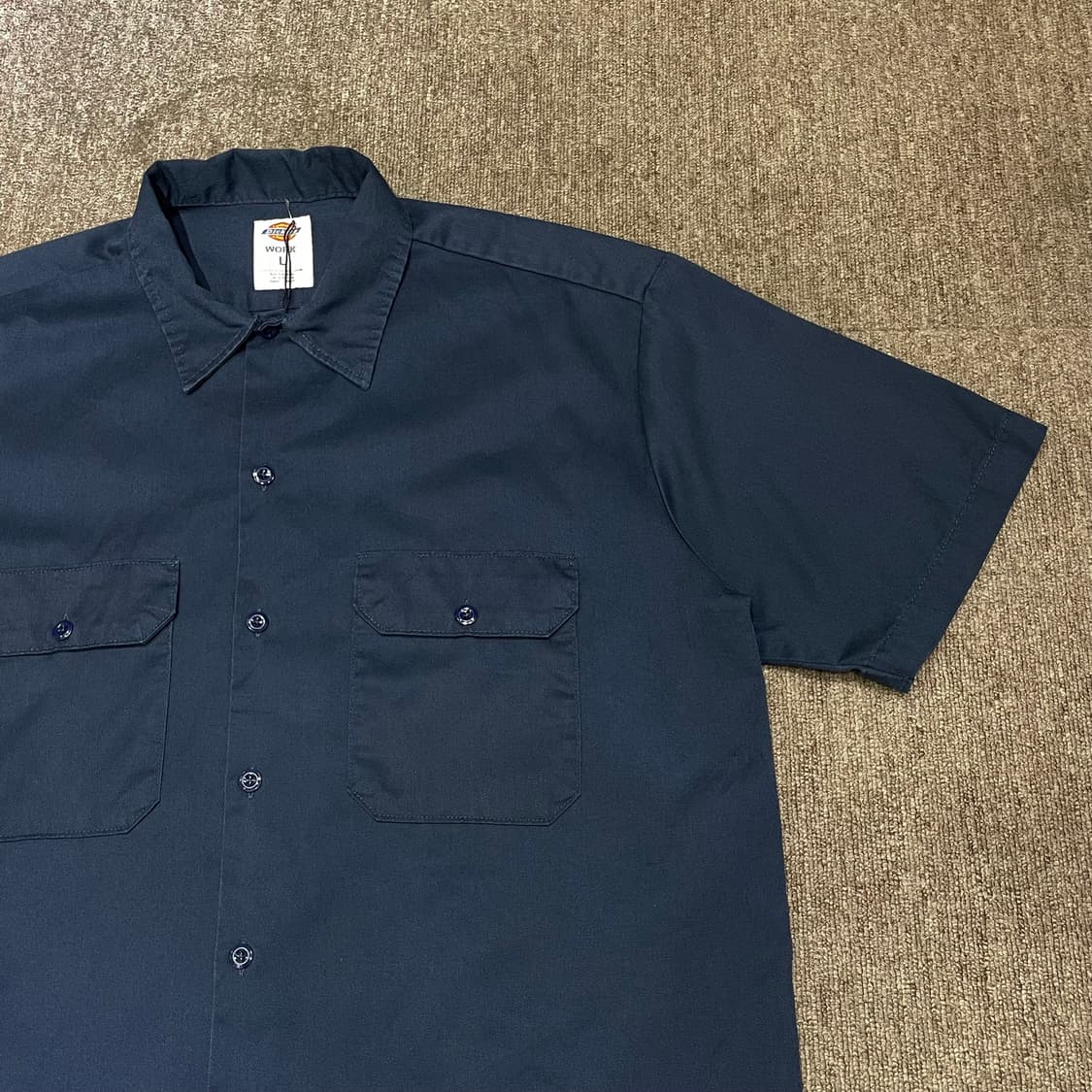 (L) Dickies 디키즈 반팔 워크 셔츠 네이비 상품이미지4