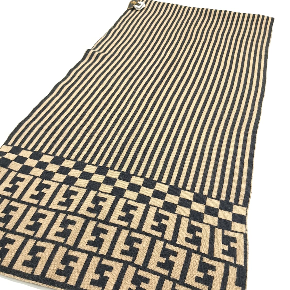 MX220 펜디 빈티지 FF 스트라이프 울 목도리 머플러 상품이미지7