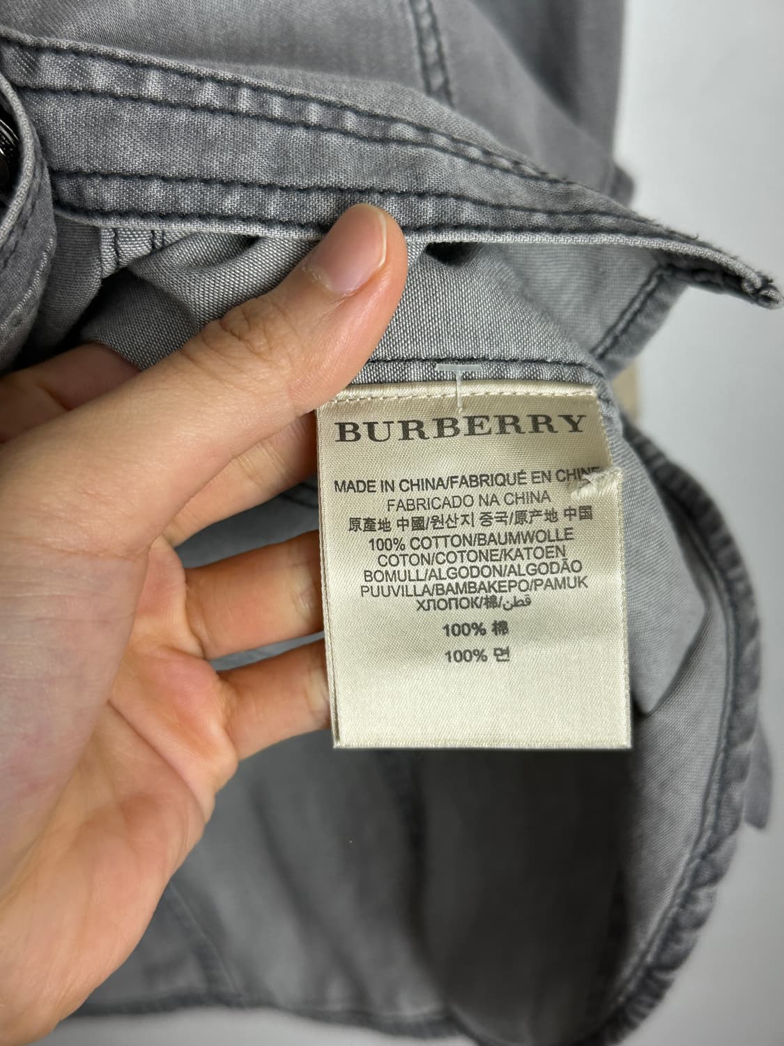 Burberry Nova Check Cuffed Grey Denim Sh 상품이미지8