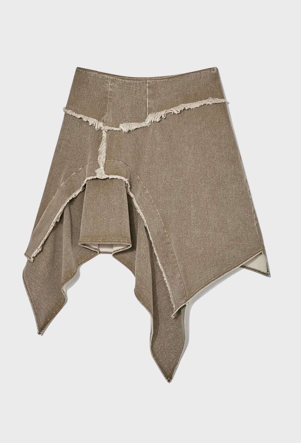 글로니 그런지 데님 스커트 카키 브라운 S 상품이미지2