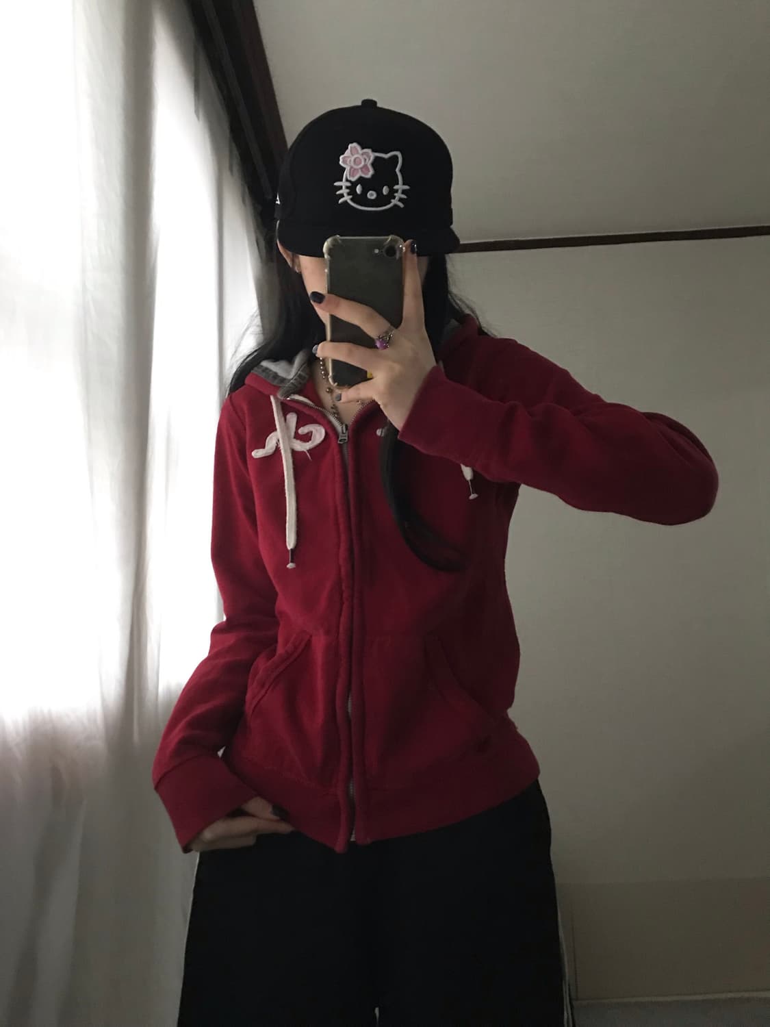 아베크롬비 딥레드 슬림핏 후드집업 상품이미지7