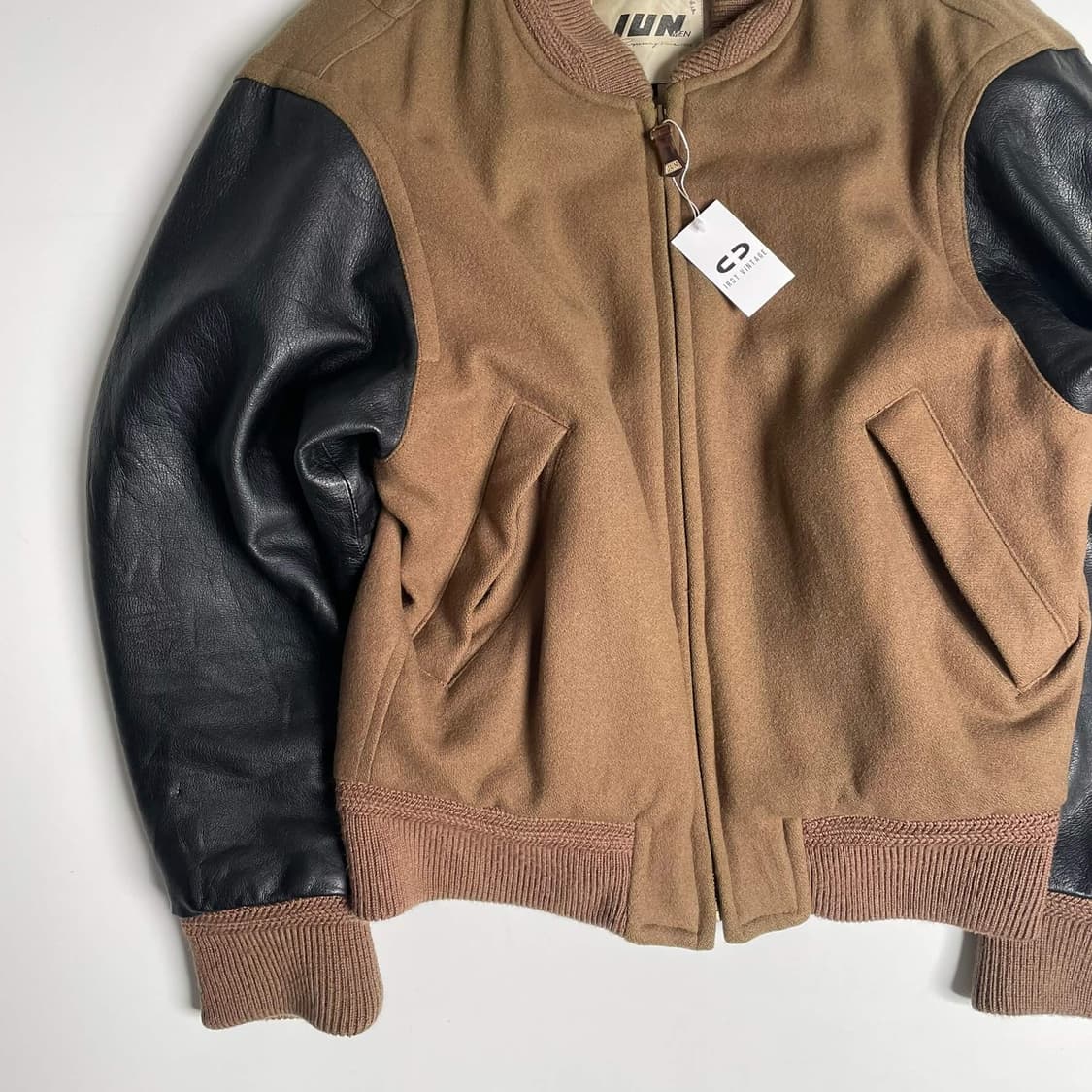 90's jun men 소가죽 바시티 봄버   상품이미지3