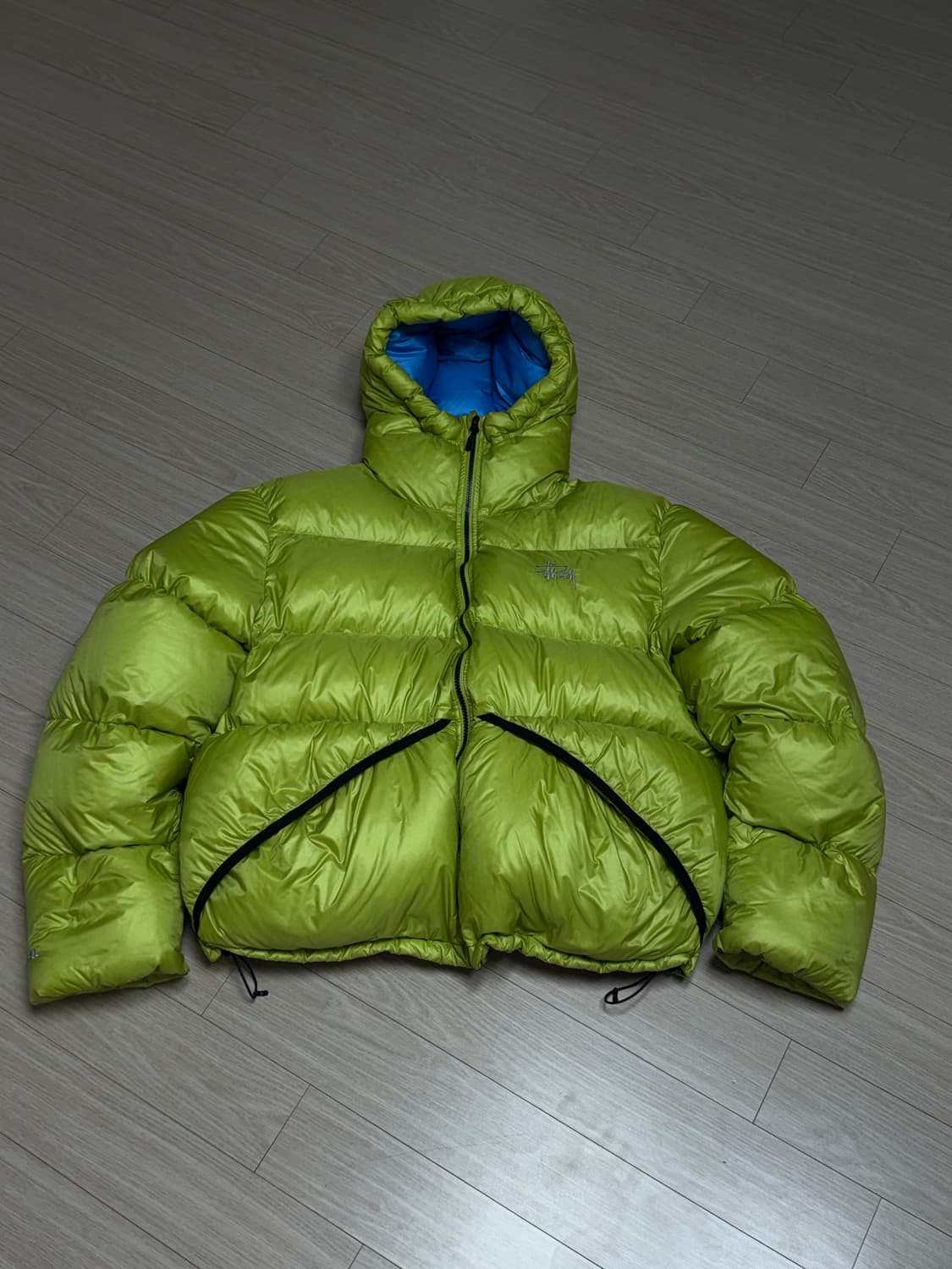 스투시 마이크로 립스탑 다운 패딩 라임 L 상품이미지1