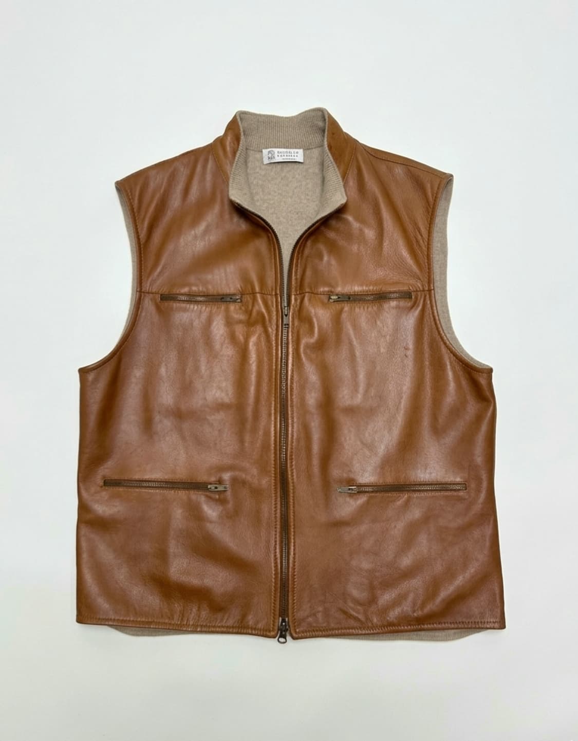 브루넬로 쿠치넬리 카우 레더 캐시미어 베스트 XL(105~110) 판매 상품이미지1