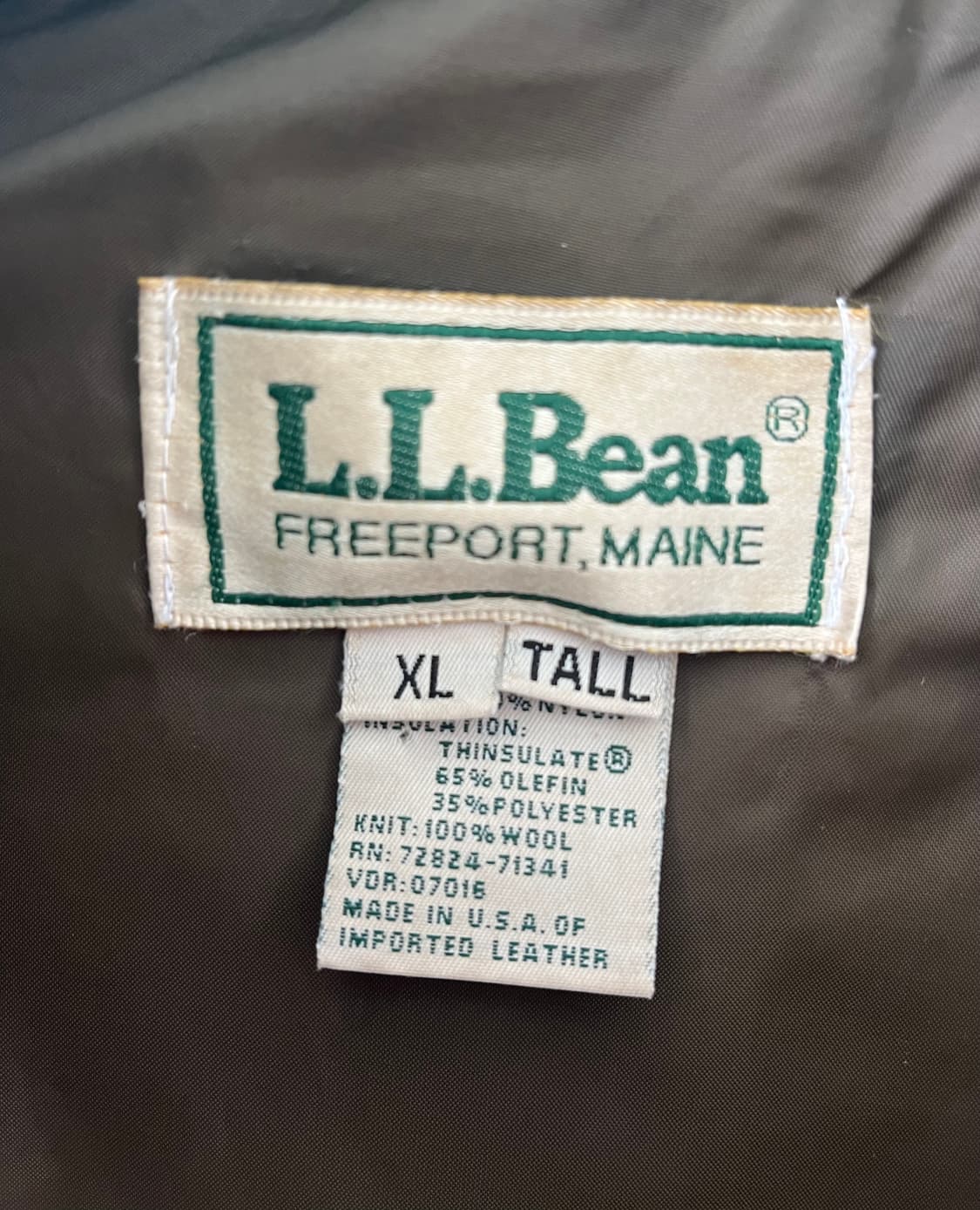 엘엘빈 USA A-2 가죽 봄버 자켓 XL Tall 상품이미지3