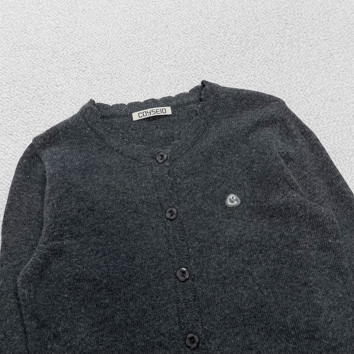 코이세이오 플라워 버튼 가디건 그레이 상품이미지3