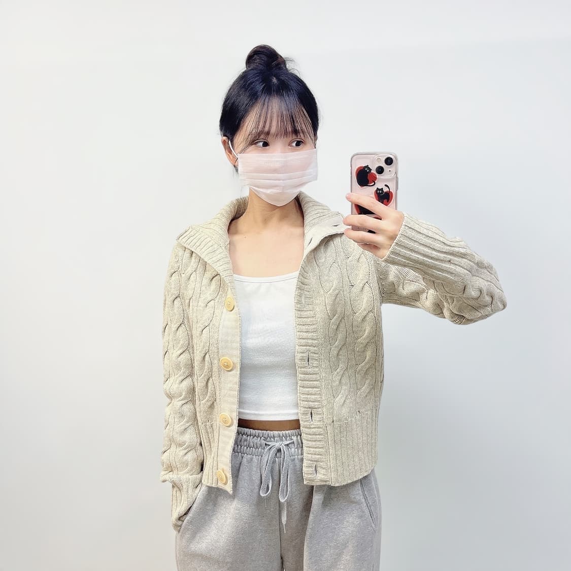 폴로 진스 컴퍼니 램스울 케이블 버튼 집업 아이보리 상품이미지1