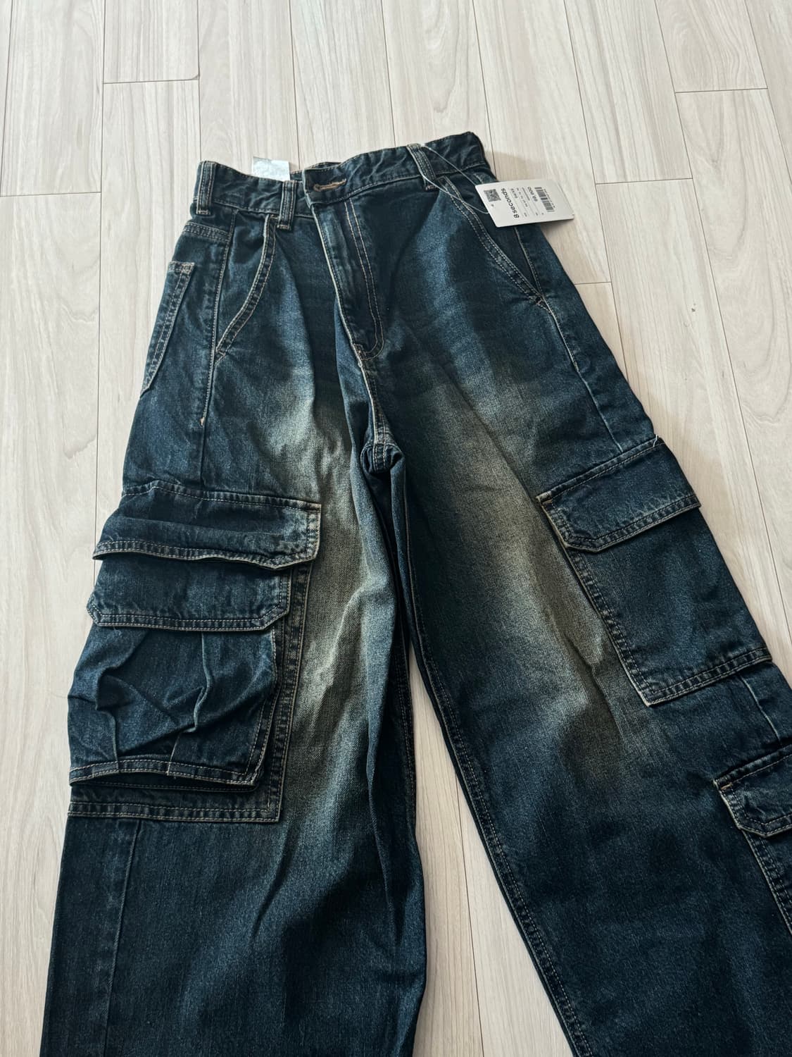 (새상품, 택ㅇ)에잇세컨즈 카고 와이드 데님 팬츠💚 상품이미지5