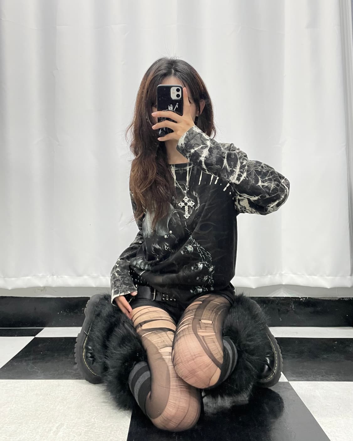 🎸블랙 스컬 프린팅 롱슬리브🎸 상품이미지3