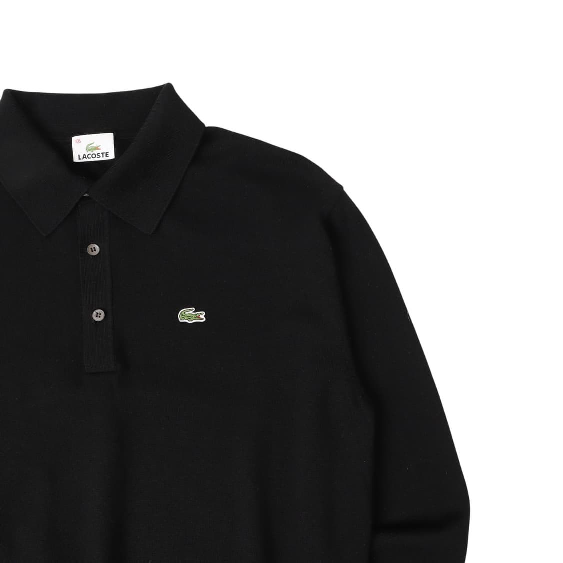 라코스테 블랙 버튼업 카라 울 니트 상품이미지3