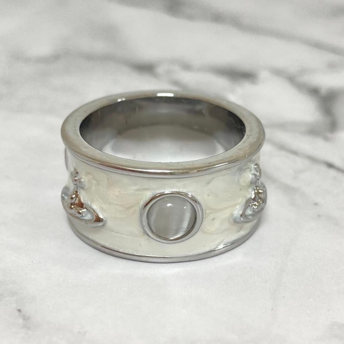 비비안웨스트우드 으카이브 화이트 원석링 반지(새상품) 상품이미지2