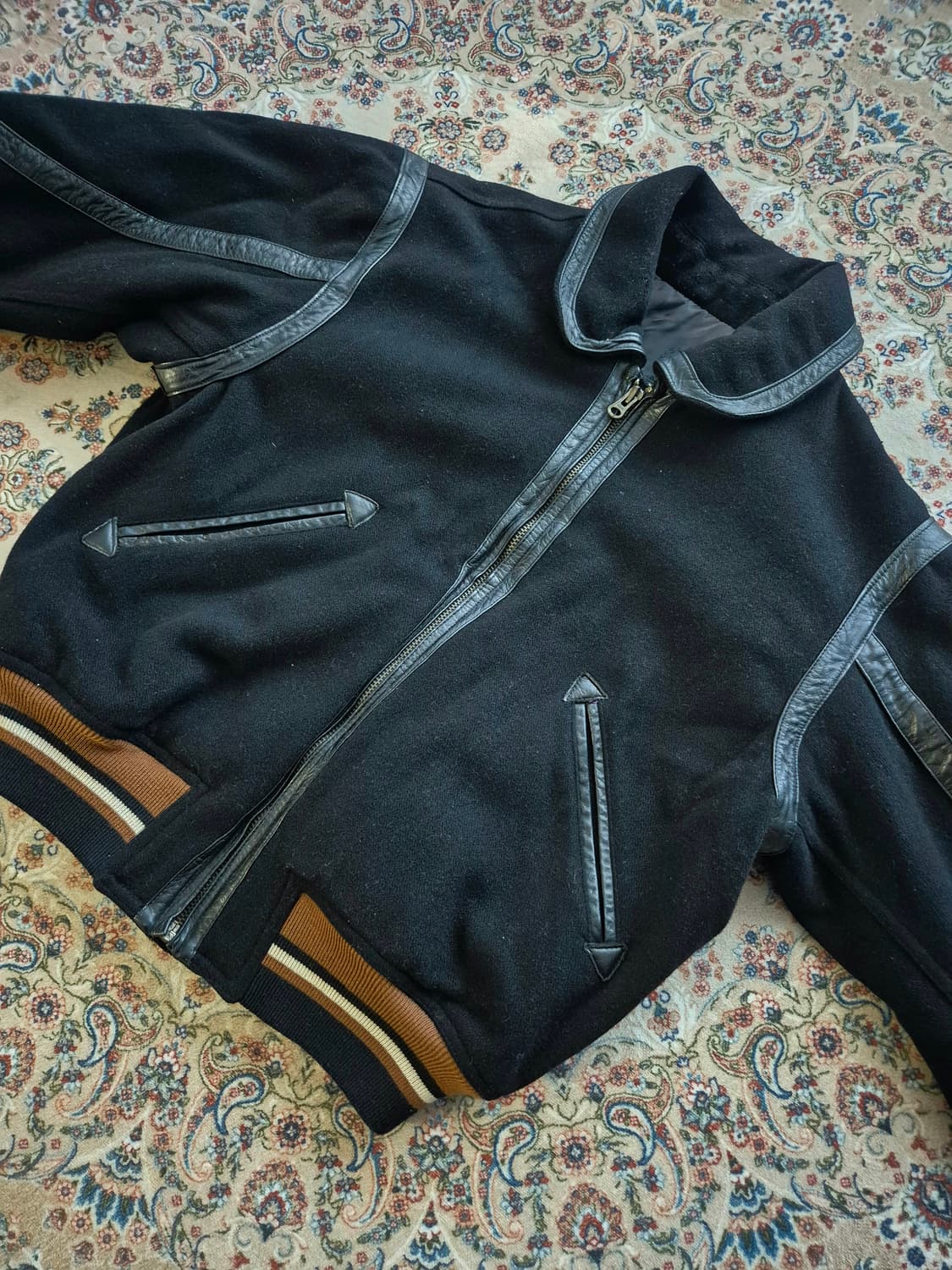 MEN'S BA-TSU 80's 울,레더 바시티 점퍼 상품이미지2