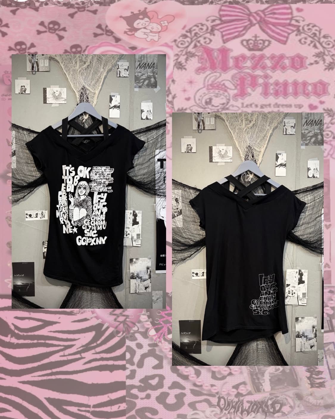 00's glam Cross-neck strap short sleeve 상품이미지2