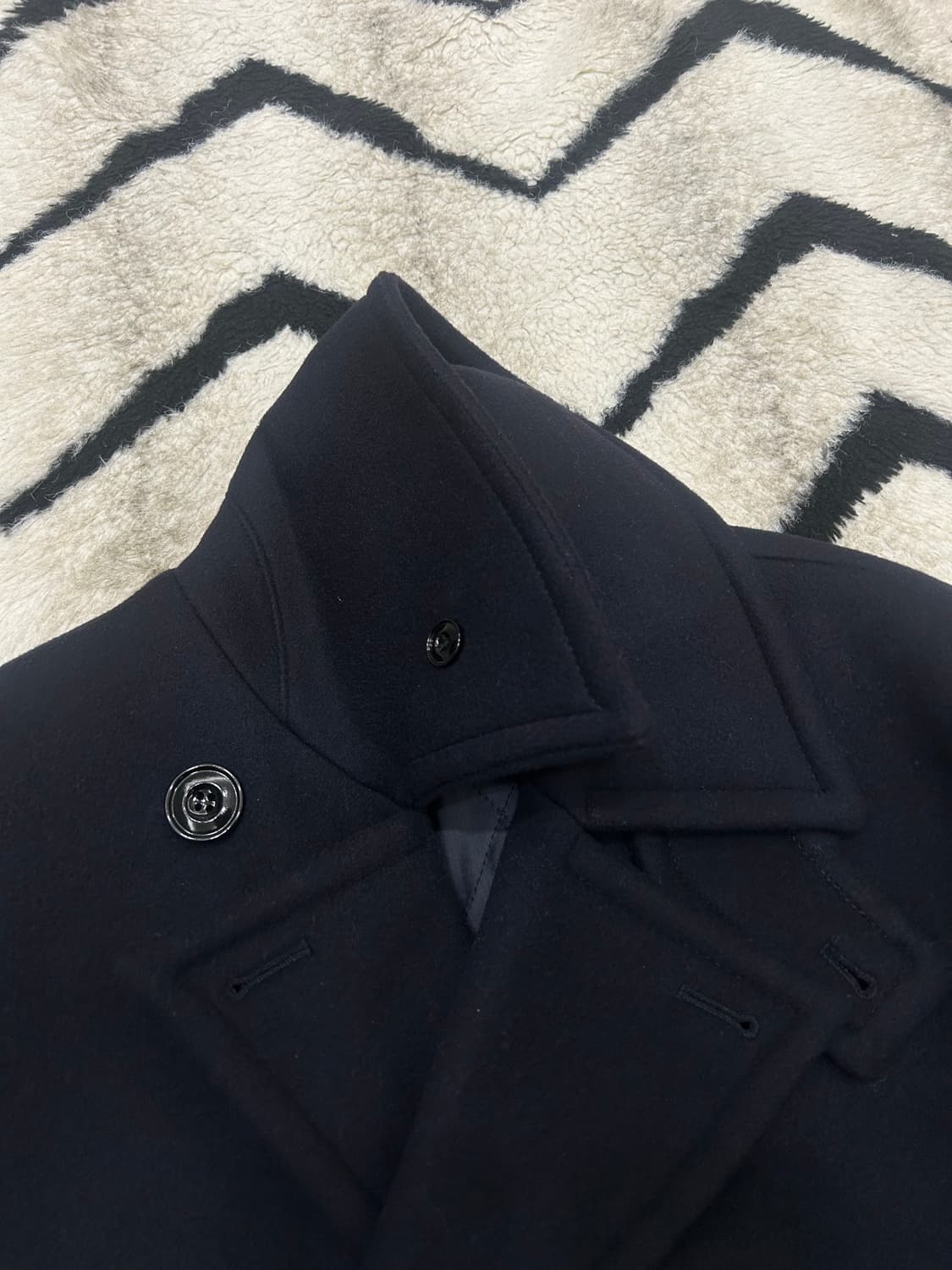 [M]던스트 클래식 오버핏 울 피코트/짙은네이비 상품이미지6