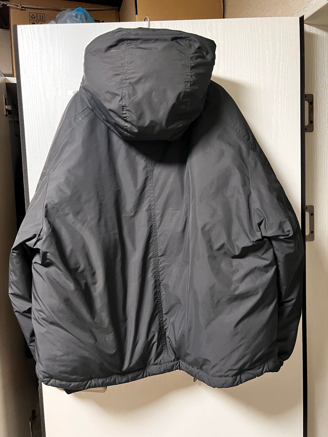 타임옴므 후드 구스다운 패딩 블랙 상품이미지2