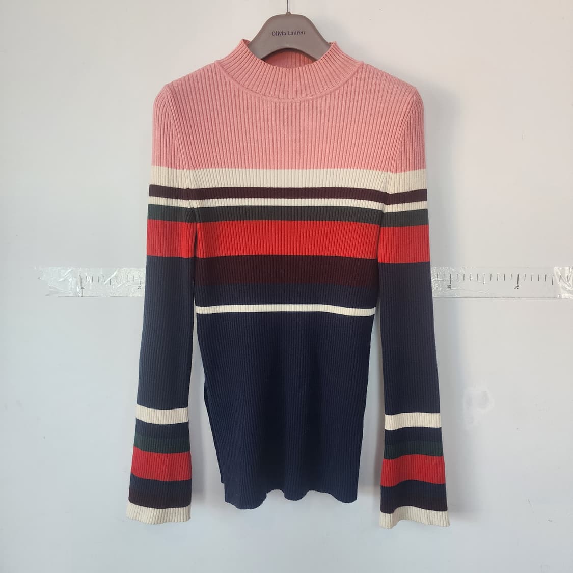 SJYP 스트라이프 골지 니트(치마세트) 상품이미지1