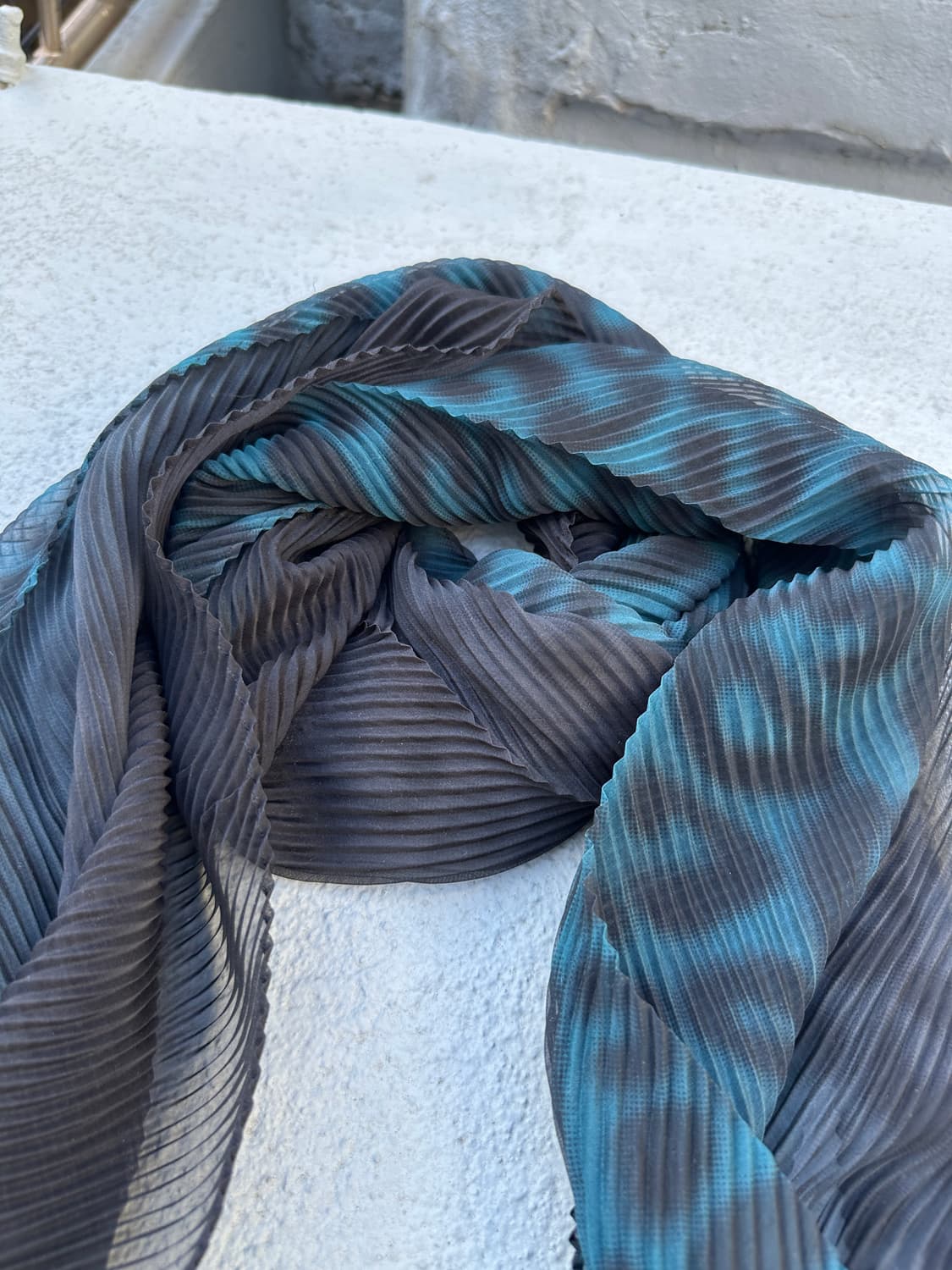 NONE pleated Leopard Print Scarf 상품이미지5
