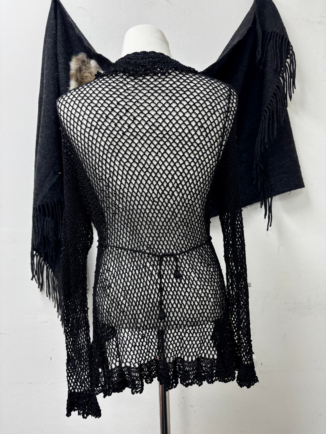 “Vintage”Y2K Mood Black Mesh Cardigan 상품이미지5