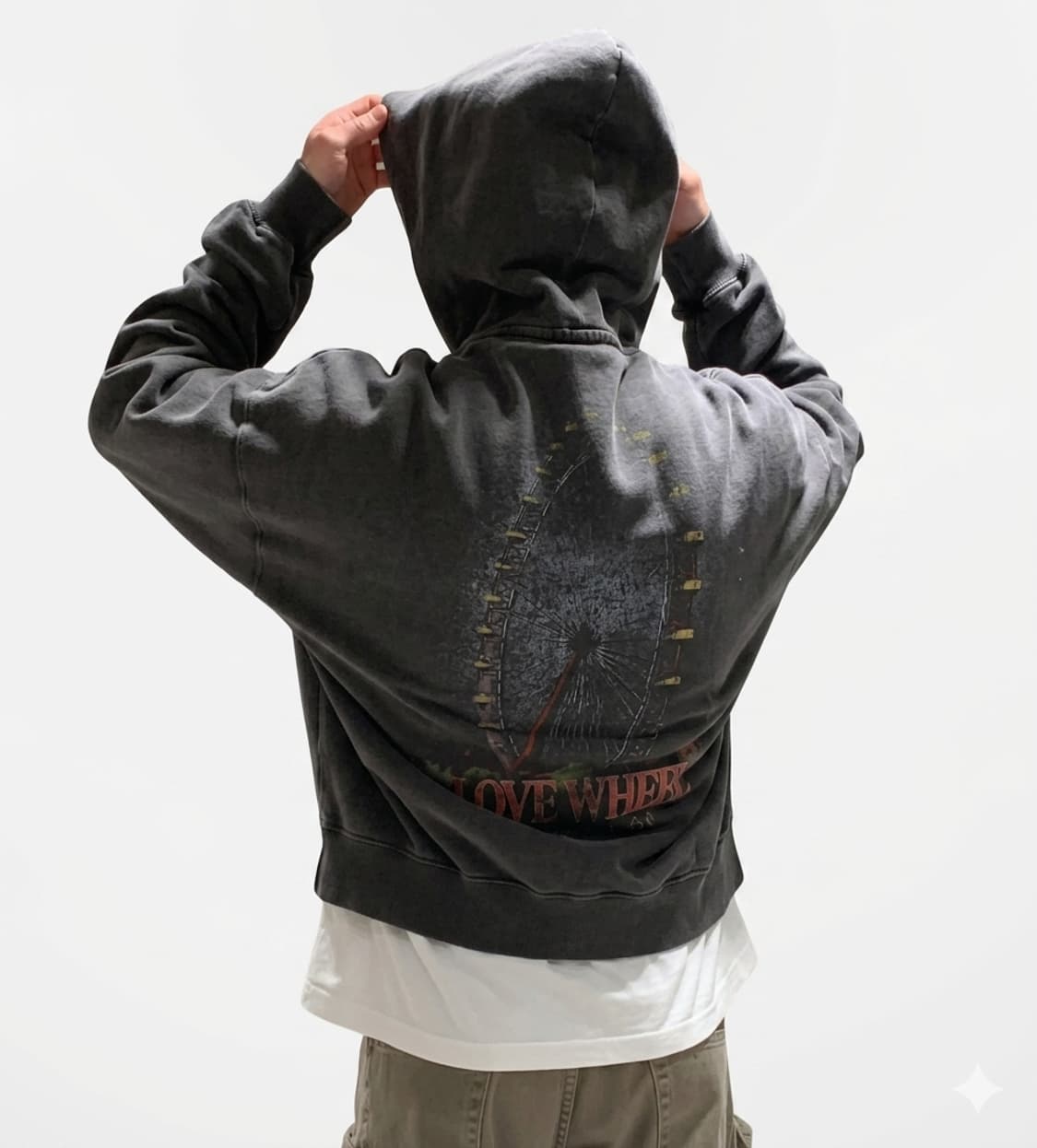 자라 워시드 박스핏 후드티셔츠 상품이미지1