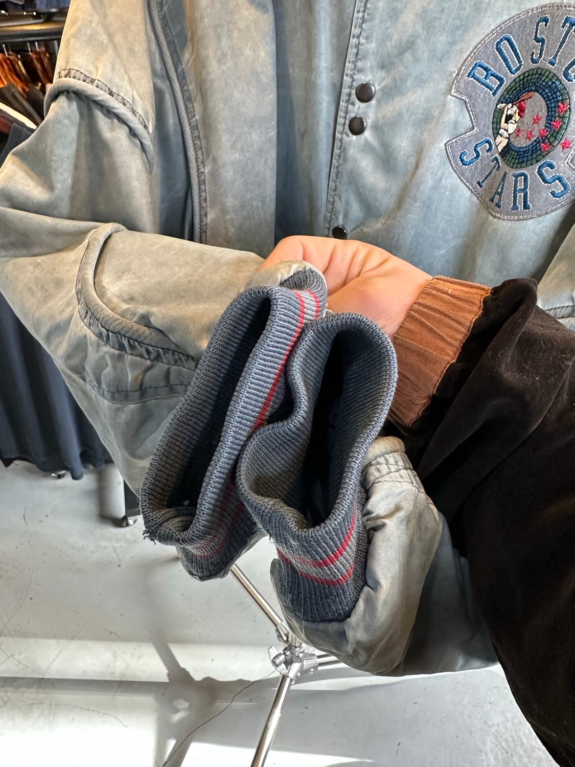 보스턴 스타 자수 나일론 바시티 붐버 자켓 상품이미지8