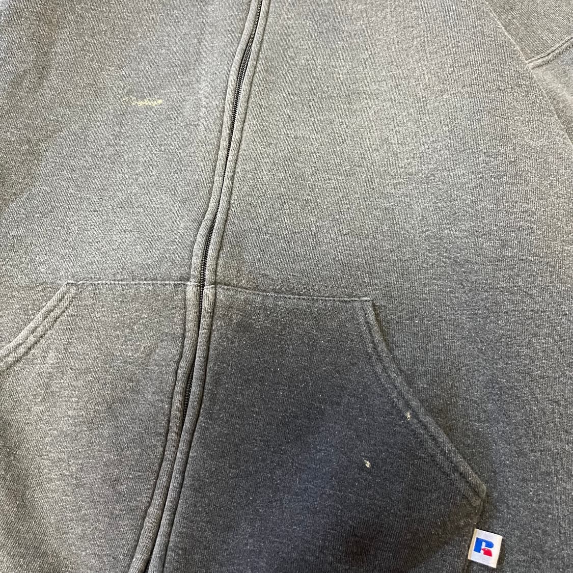 [L] 90s 빈티지 러셀 후드집업 다크 그레이 상품이미지3