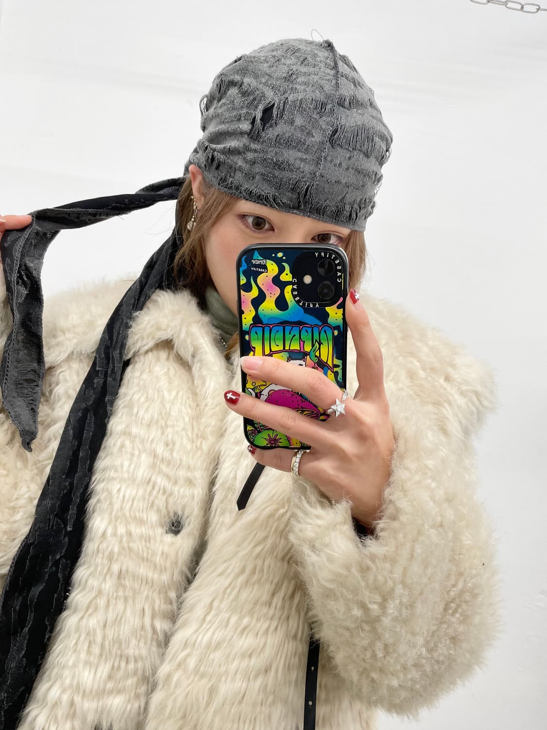 그런지 데미지 헤드 스카프 상품이미지2