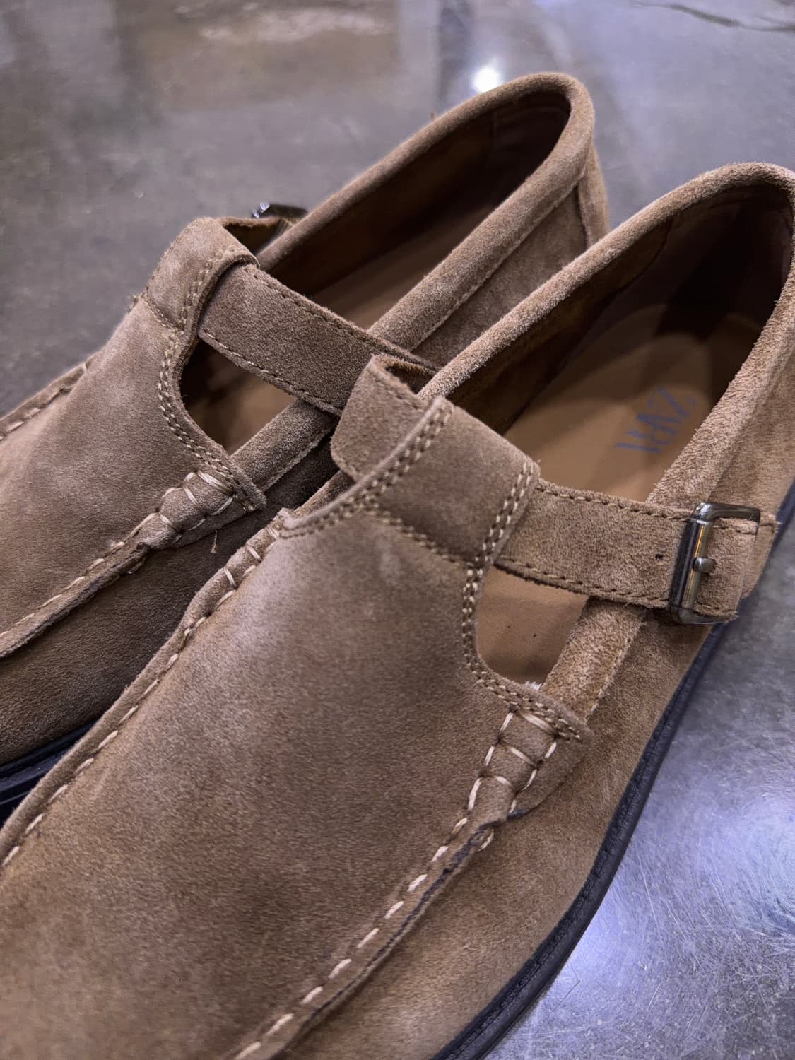 자라 소가죽 스웨이드 버클 레더 슈즈 더비슈즈 41 상품이미지6