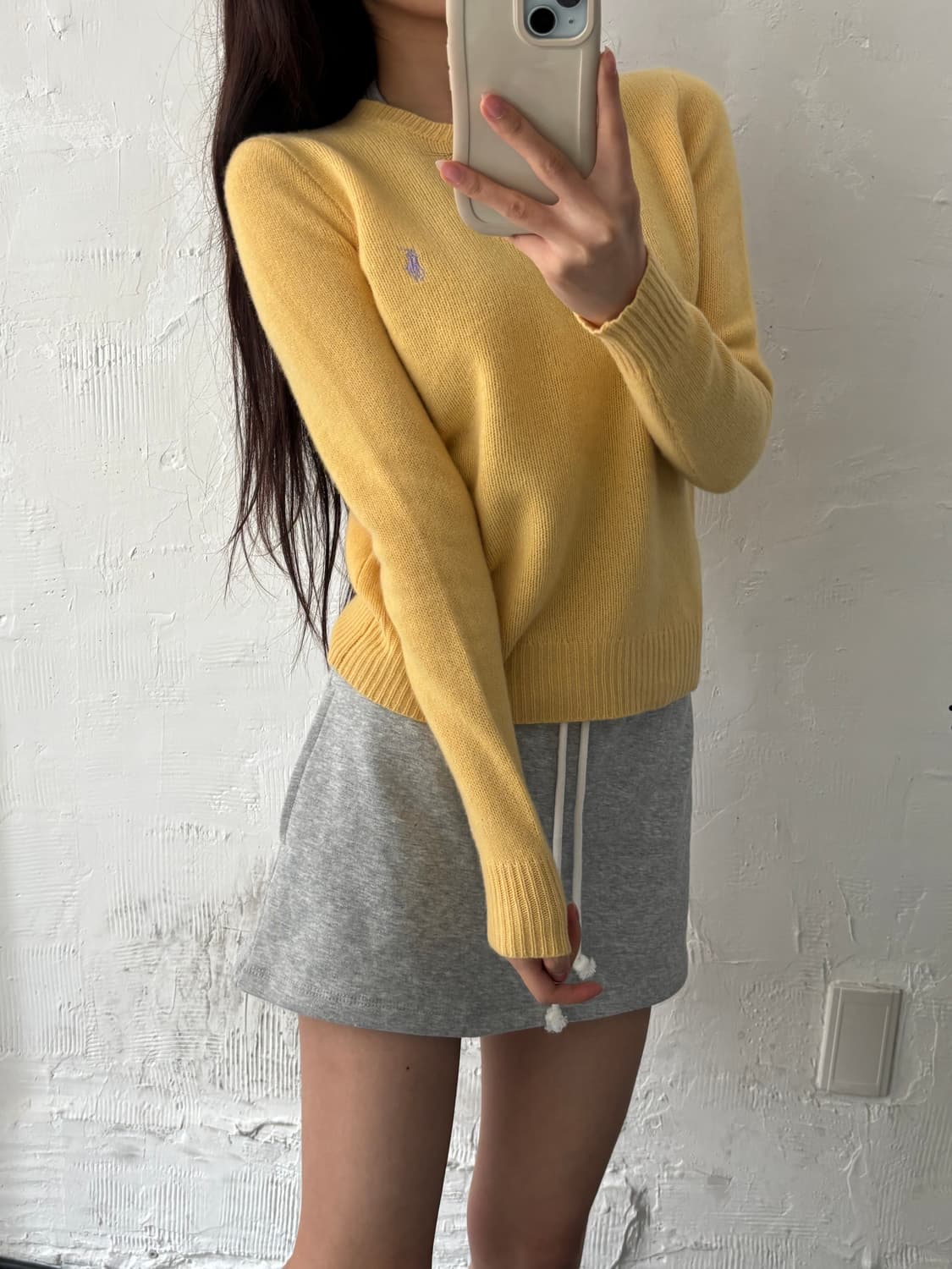 Polo 폴로 랄프로렌 우먼 옐로우 컬러 울 캐시미어 유넥 니트 상품이미지1