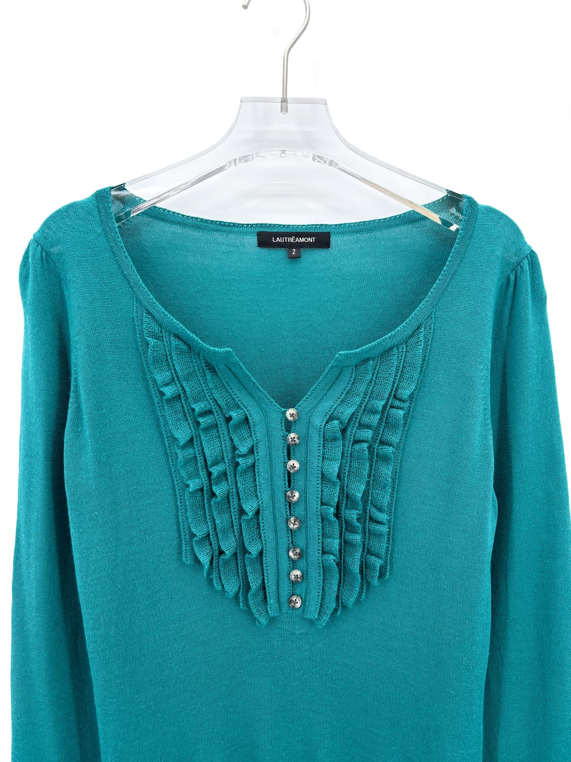 빈티지 터쿼이즈 러플 니트 상품이미지5