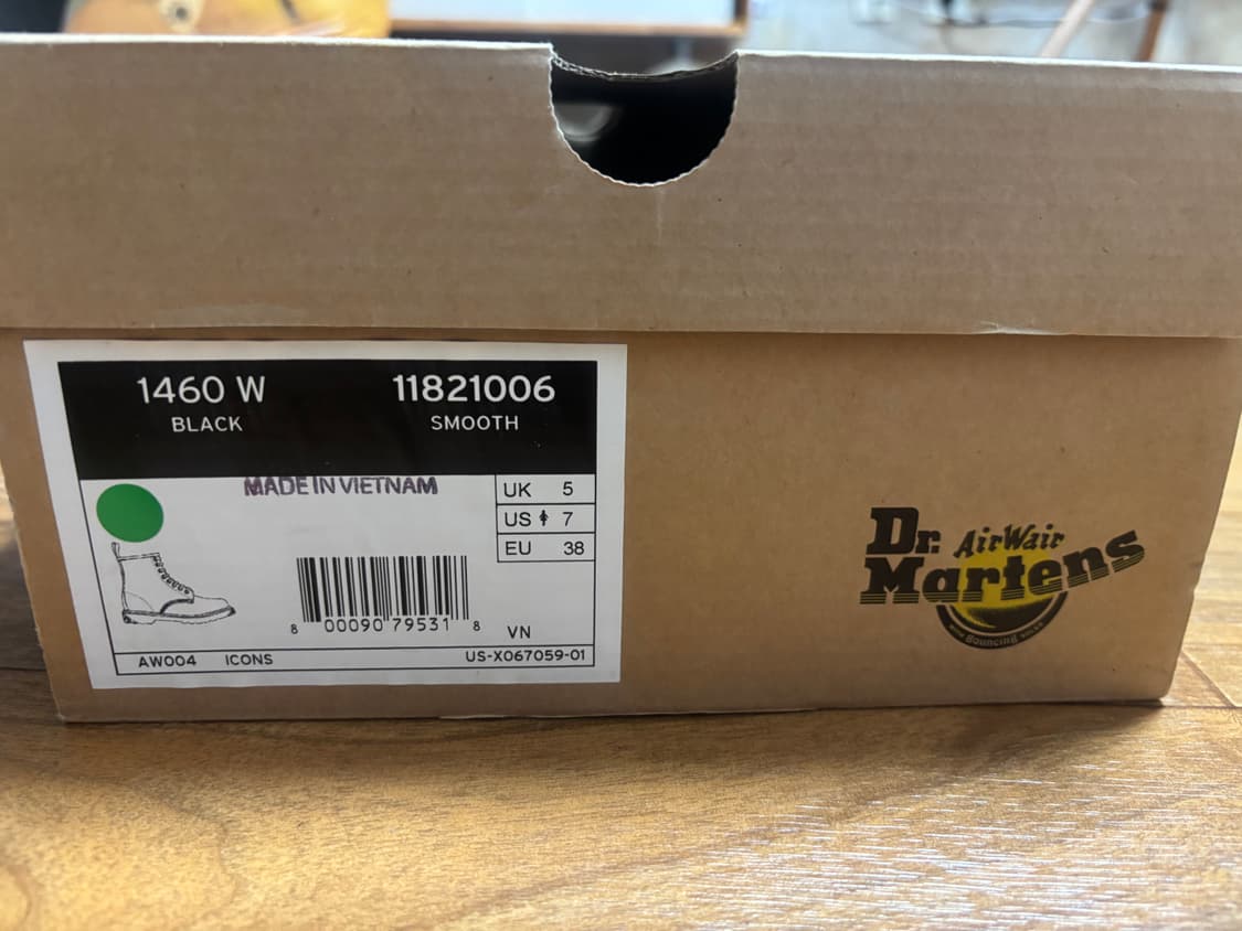 닥터마틴 1460W 스무스 블랙 8홀 부츠 UK5 상품이미지5