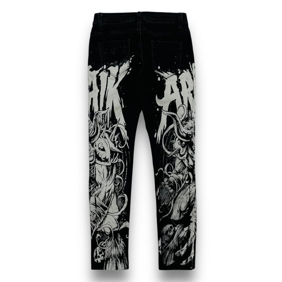 펑크 타투 킹 GOAT 스키니 다크 진 팬츠 상품이미지3