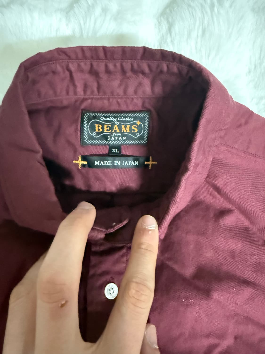 [XL] 빔즈 플러스 옥스포드 셔츠 버건디 상품이미지1