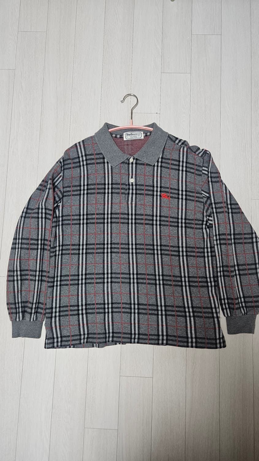 버버리 노바 체크 긴팔 폴로 카라티셔츠 L 상품이미지1