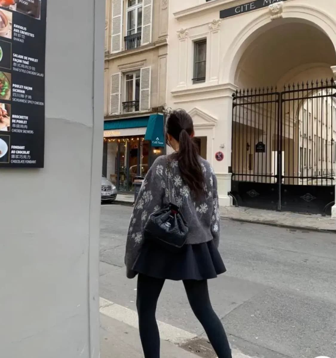 [Free]Poster 꽃무늬 울 가디건/그레이 상품이미지3