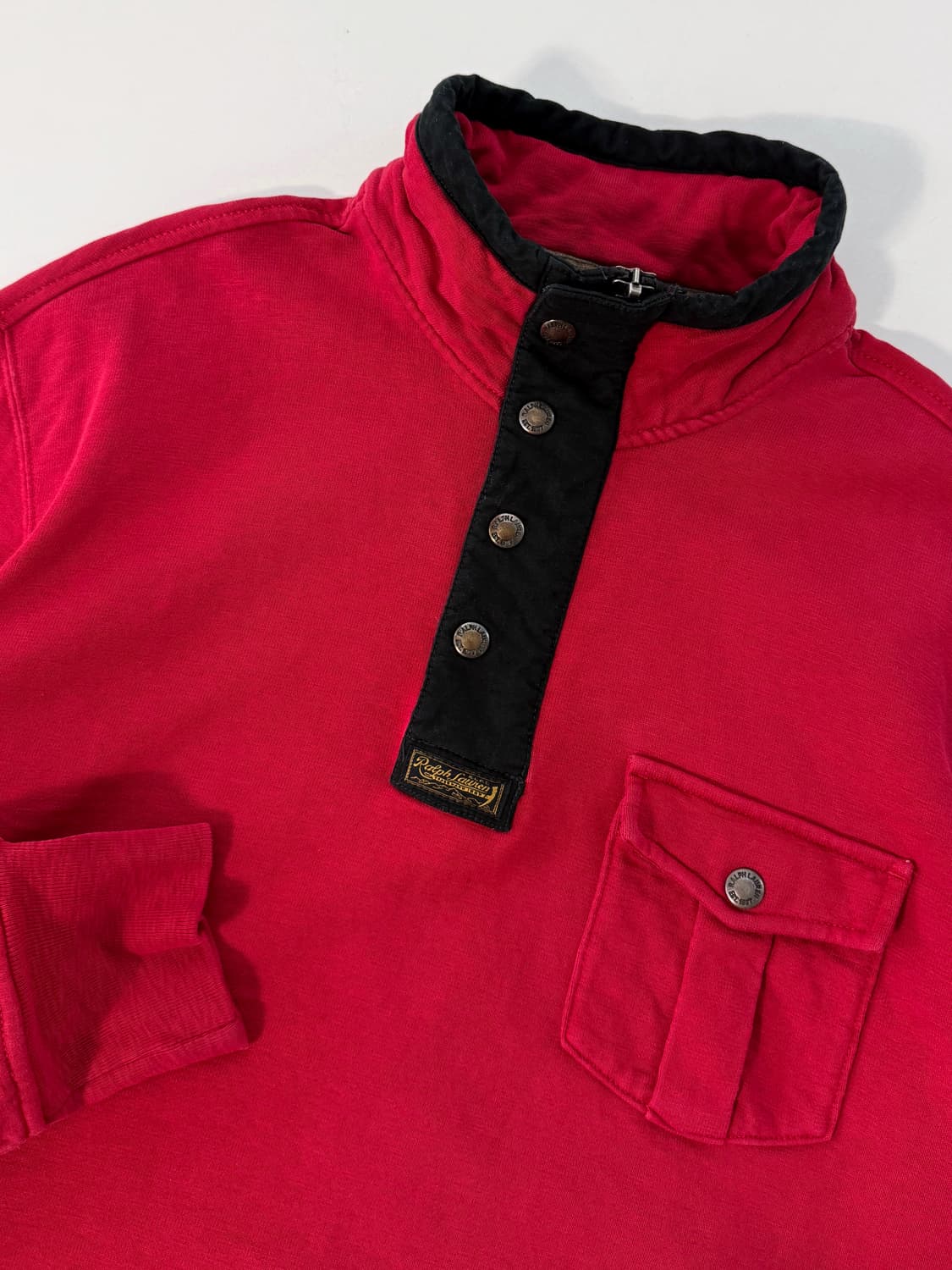 폴로 랄프로렌 루즈핏 레드 스냅하프집 스웻셔츠 상품이미지2