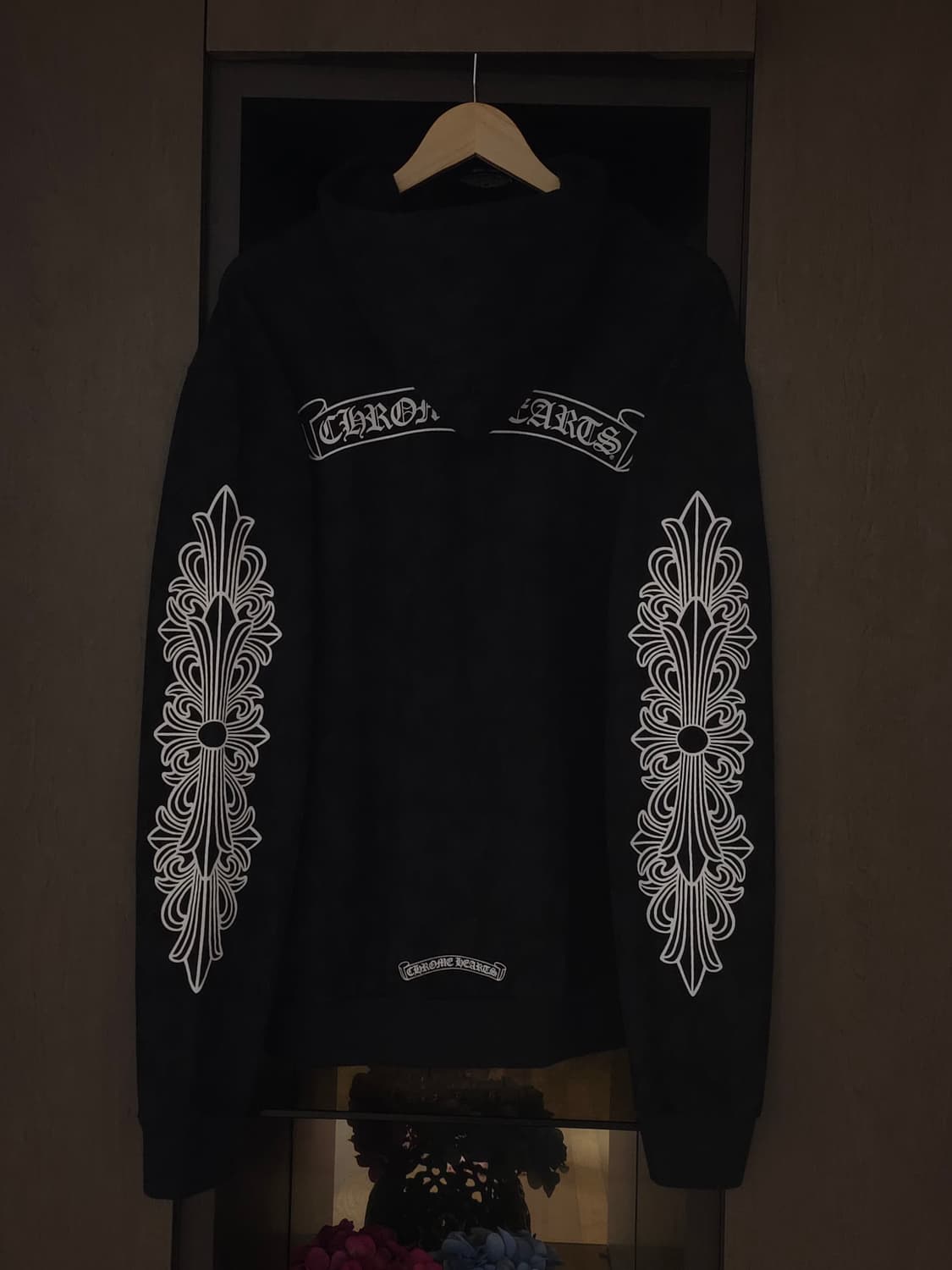 [M] 크롬하츠 세메터리 프린트 풀오버 후드 블랙 상품이미지3