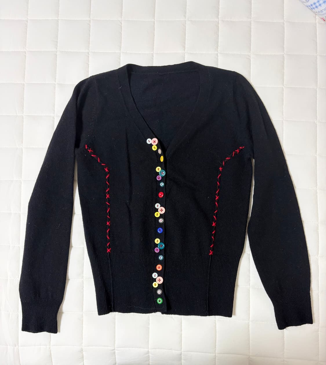 빈티지 레인보우 버튼 가디건 상품이미지1