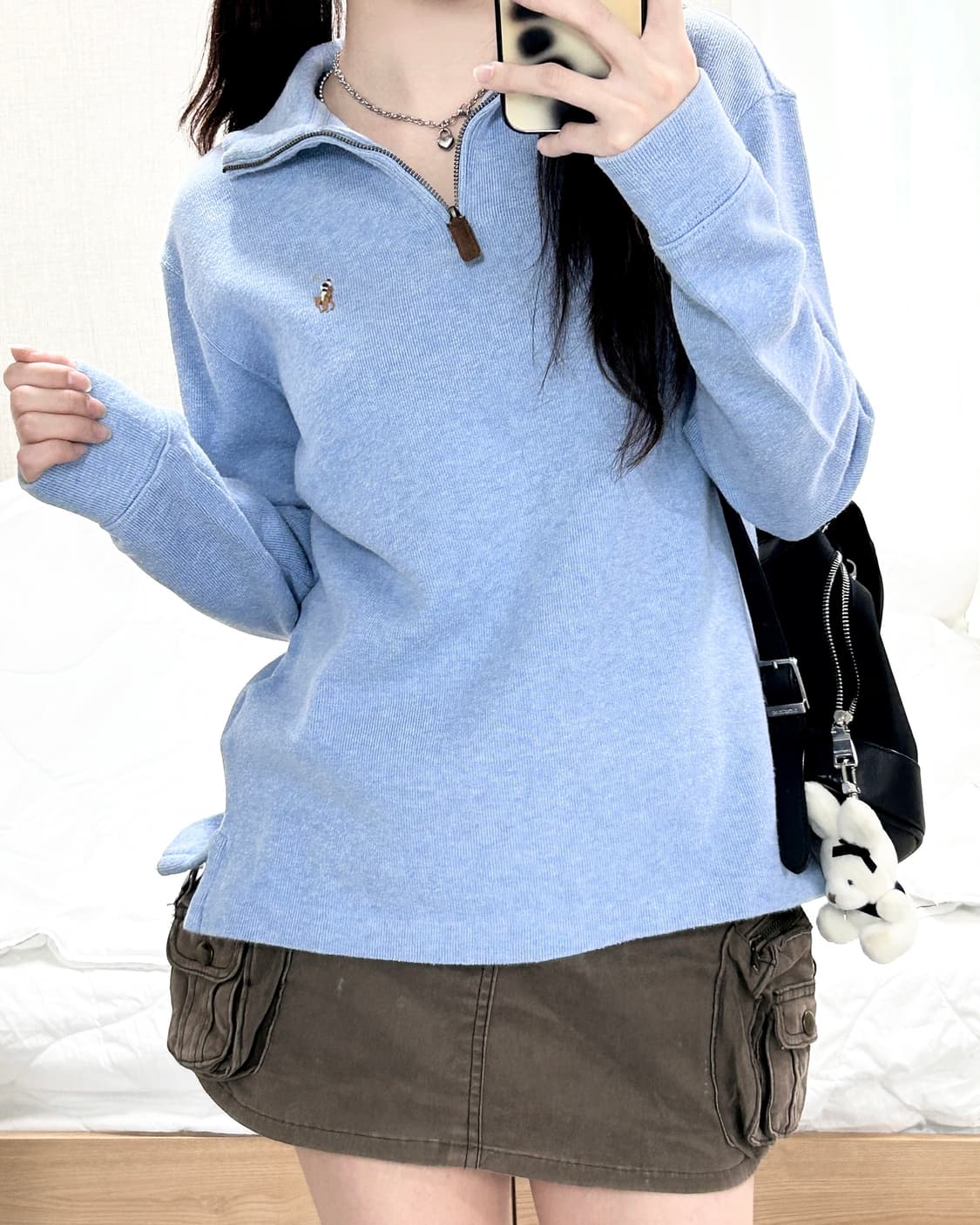 폴로 신형 멀티포니 소라 코튼 반집업 상품이미지2