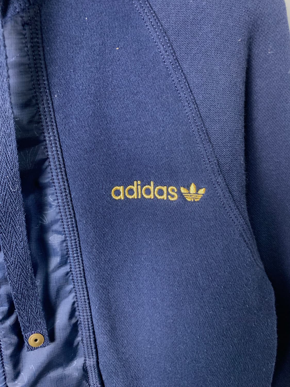 아디다스 올드스쿨 자수로고 네이비 후드집업 상품이미지4