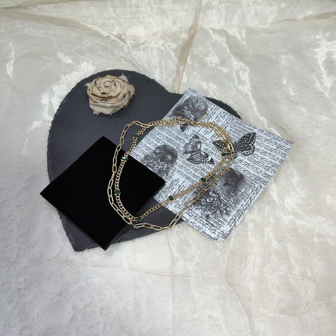 빈티지 중세 오리엔탈 쿠바체인 레이어드 목걸이 상품이미지2