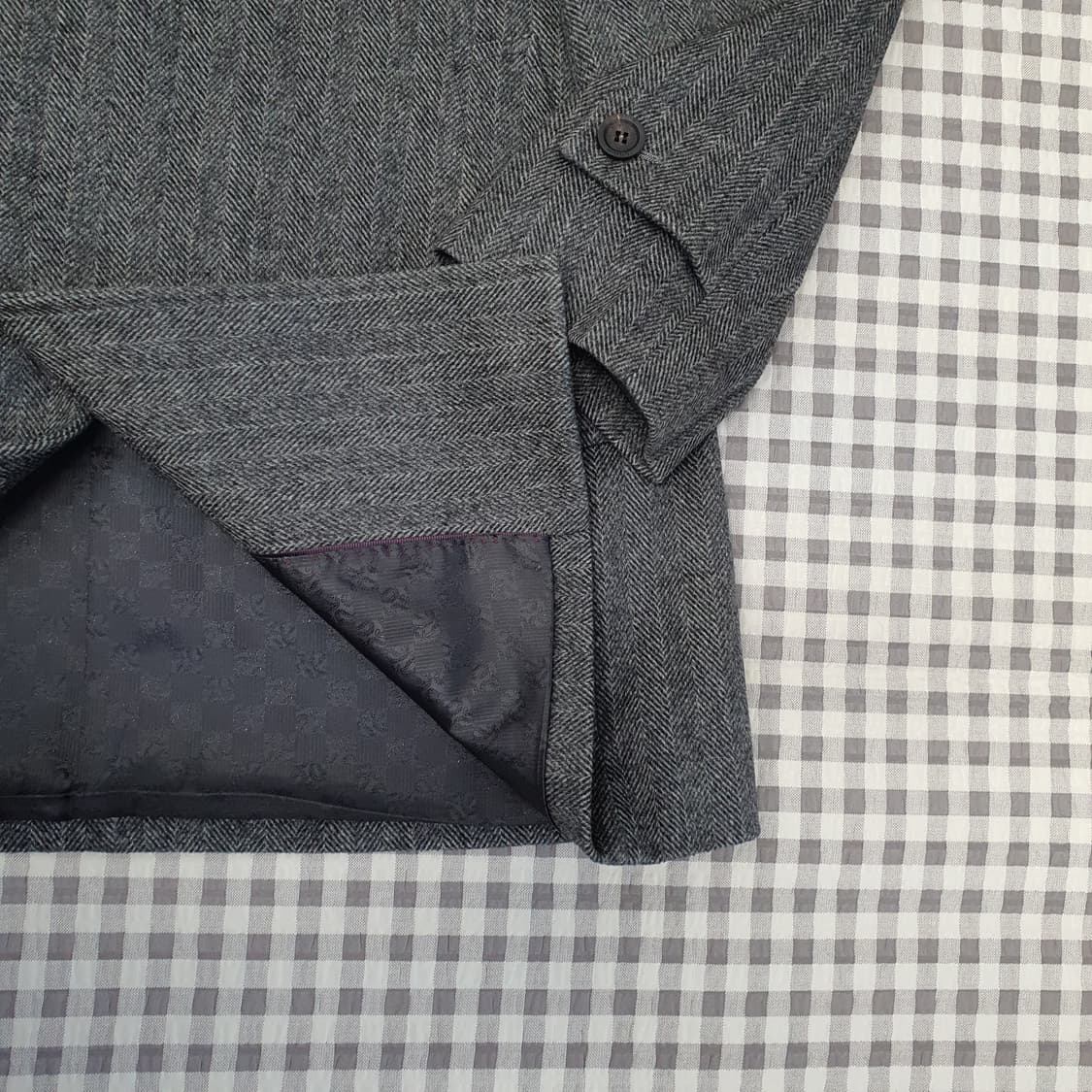 지오투 울100 헨링본 하프 코트 남자95 상품이미지5