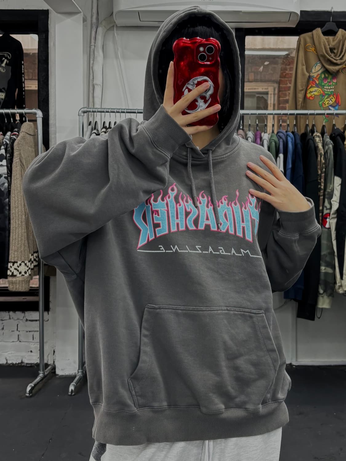 트레셔 플레임 로고 후드티 상품이미지4