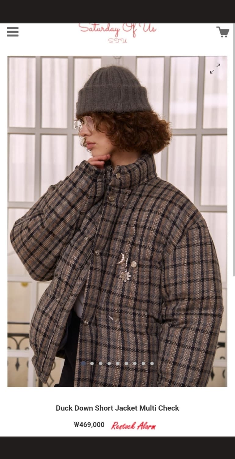 stu 패딩 덕다운 멀티 체크 상품이미지1