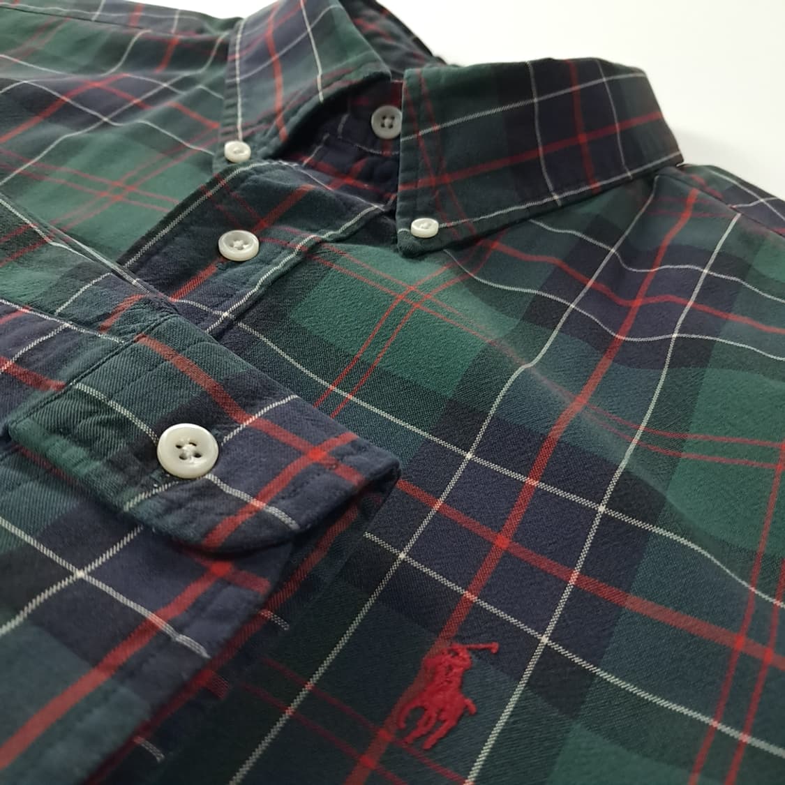 CK307 XL 폴로 90s 클래식 타탄체크 레드포니 셔츠 상품이미지4