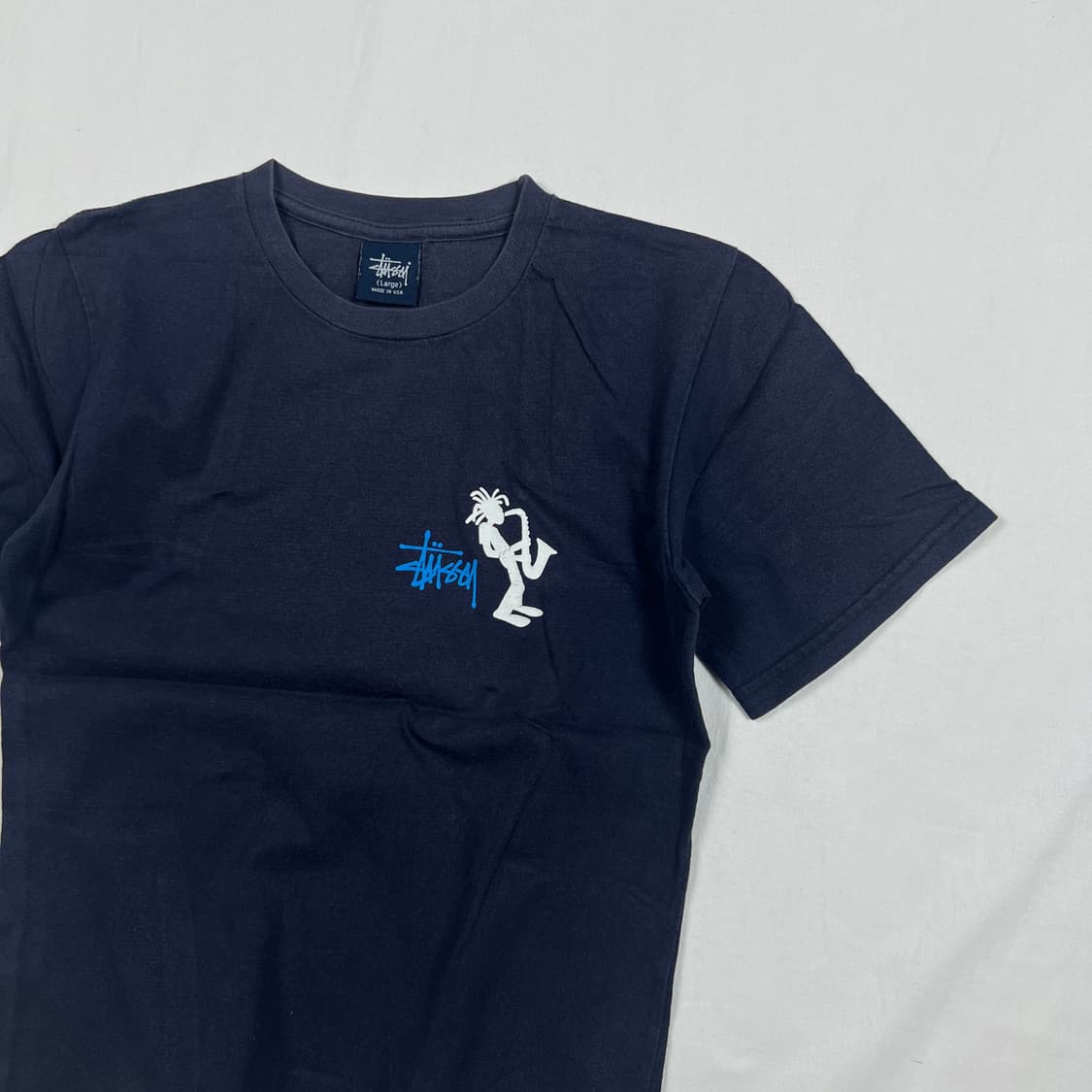 90’s 스투시 stussy 쉐도우맨 드레드락 색소폰 반팔티 상품이미지3