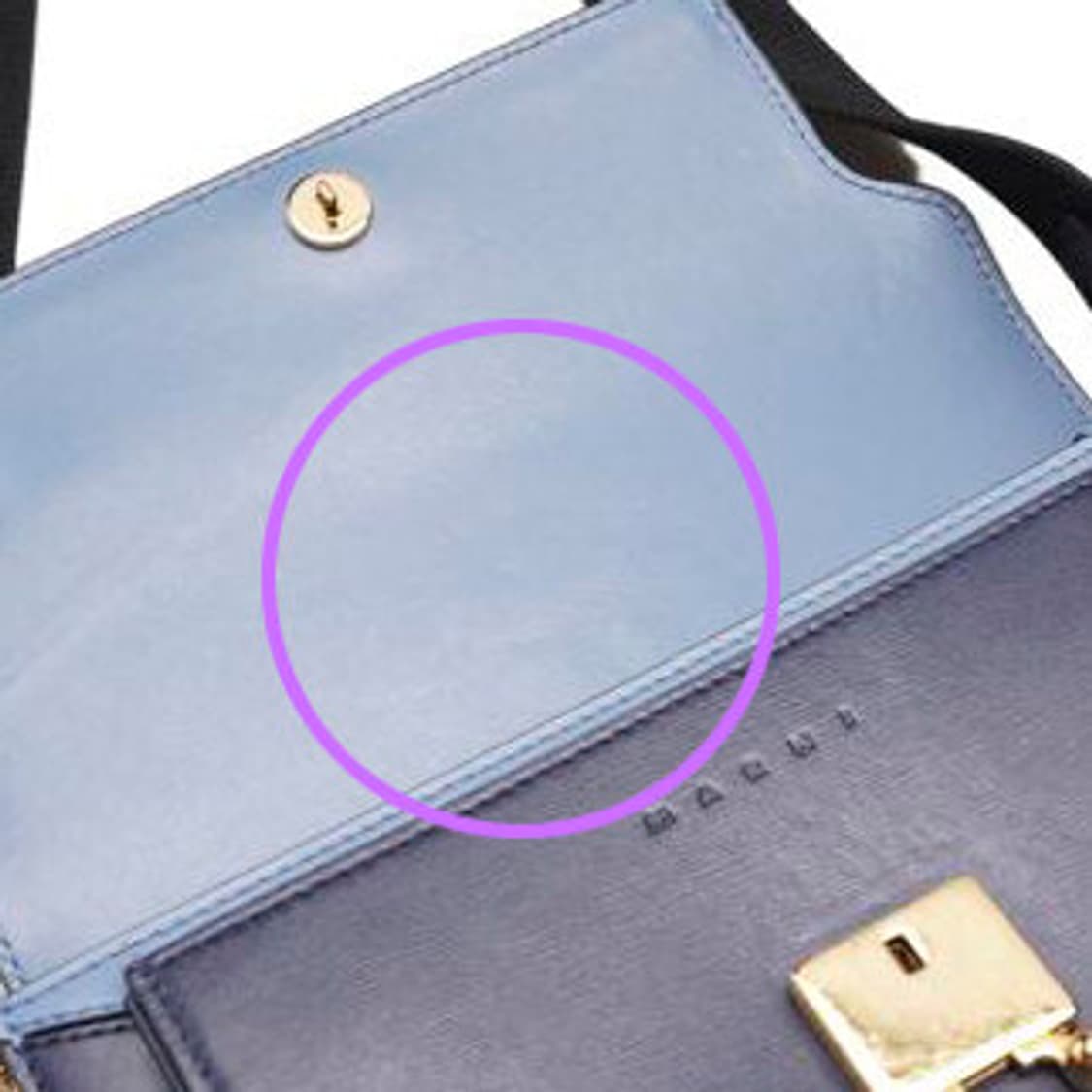 (중고) 마르니 네이비 블루 카프스킨 트렁크 미듐 숄더백 상품이미지10