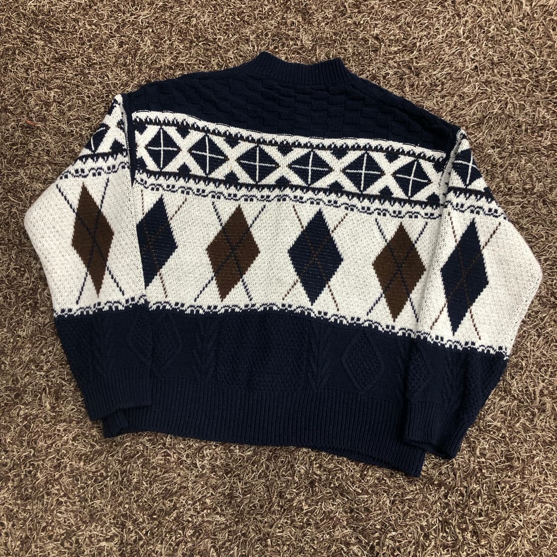 빈티지 아가일 니트 가디건 상품이미지4