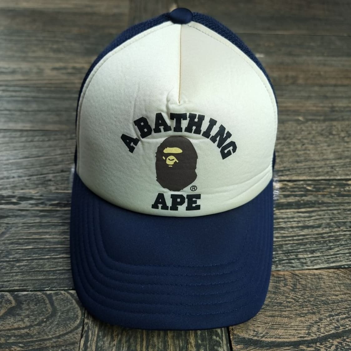 [베이프] 빅로고 컬리지 메쉬캡 트러커캡 네이비 P01557 상품이미지2