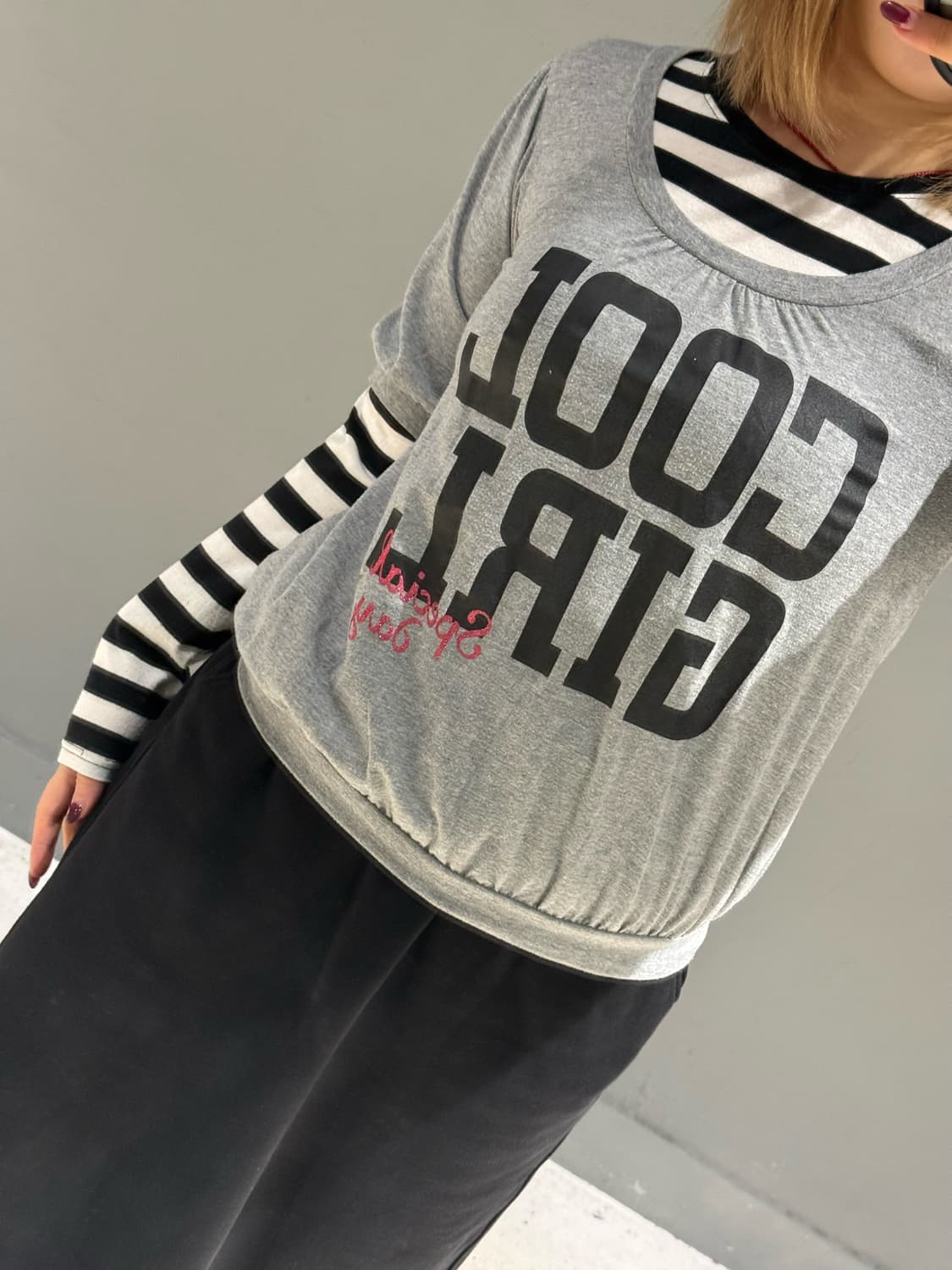 kitsch lettering layered long sleeve 상품이미지3